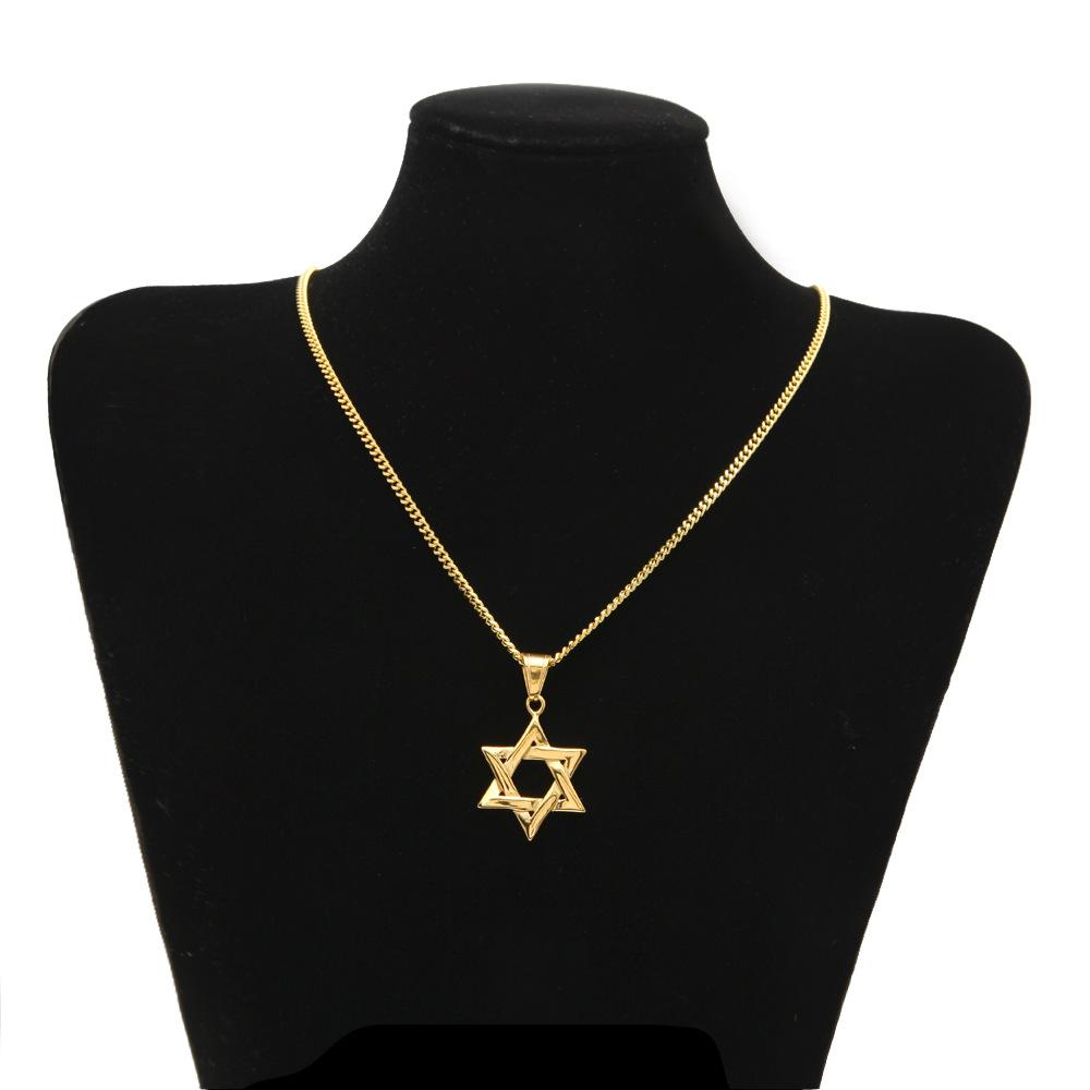 Новая персонализированная звезда Давида из нержавеющей стали, подвеска с шестиконечной звездой, сохраняющее цвет, ожерелье в стиле хип-хоп