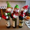 Premium Cotton Linen Santa Snowman Elf Wine Bottle Cover For Festive Table Decor