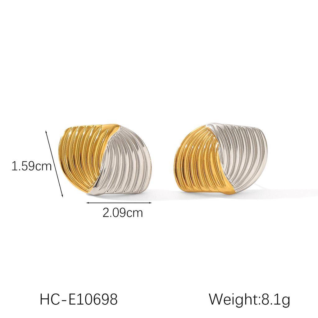 Женские серьги из нержавеющей стали с блочной расцветкой в золотом и серебряном цветах, гладкая геометрическая текстура, солнечная пентаграмма, европейский и американский дизайн, ювелирный подарок