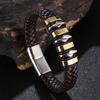 Punk Black Leather Wrap Bracelet For Men Metal Clasp Fashion Bangle Men Bracelet BB1332