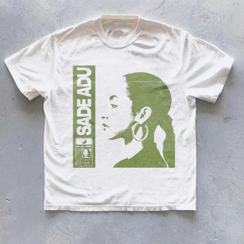 Fashion Retro Sade 90s Pop Music Fan TShirt New Summer Unisex Casual Retro Cotton Fashion Women And Unisex Tshirts