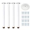 QLLY Round Table Legs, Round Desk Legs, Adjustable Desk Height, DIY Furniture Legs, Chair Legs, Sofa Legs, Chabudai Legs, Set of 4, 70cm, White