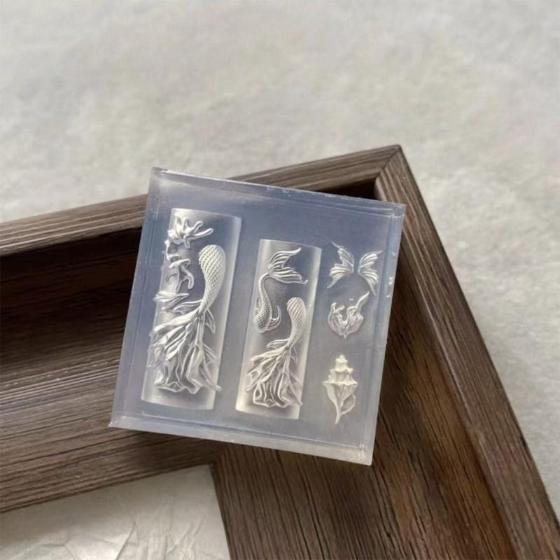 Silicone Nails Embellishment Molds Mermaids Tail Shape Small Accessories Crafting Mold for Beauty Enthusiasts Present