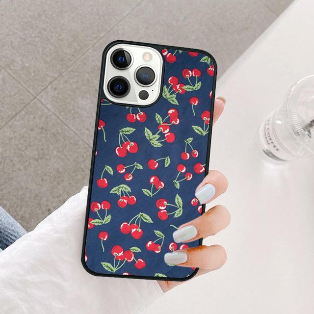 Чехол для телефона с рисунком красной вишни и фруктов Для iPhone 17 Air 15 16 14 13 12 Pro Max 11 Pro Max Plus Coque Shell