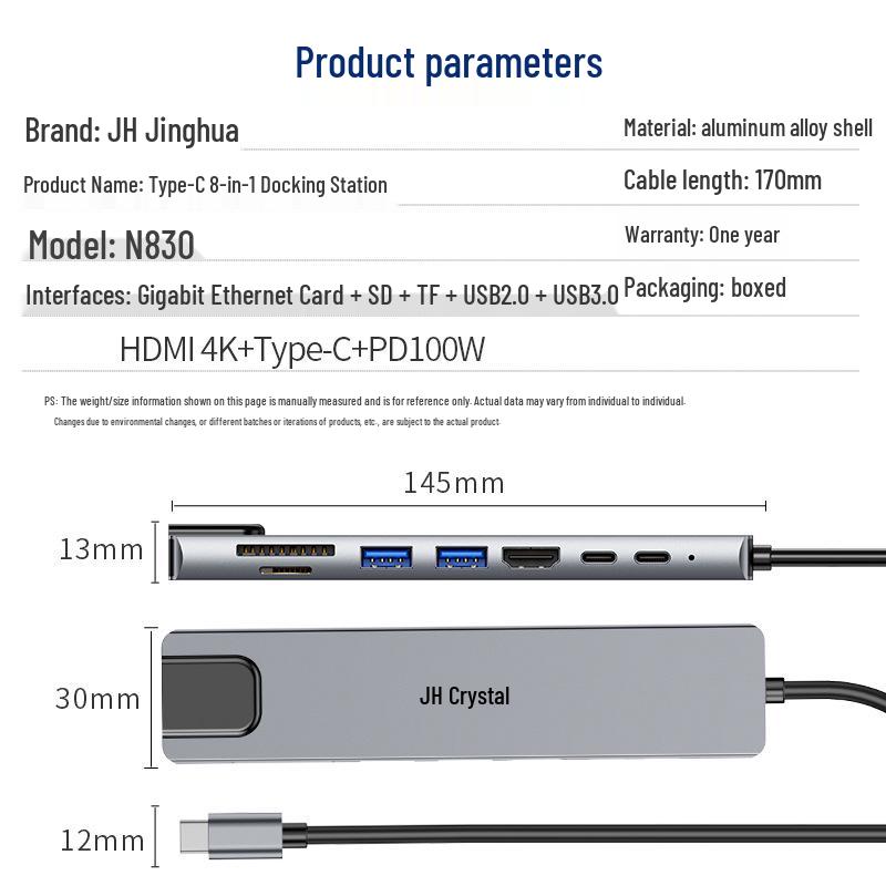 USB-док-станция: 8-в-1 HDMI, Ethernet, Многопортовый концентратор-адаптер