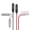 2 Pack 12V Fused Replacement Power Male Plug Adapter with Leads LED Light With 16AWG Extension Cable and 15A Fuse