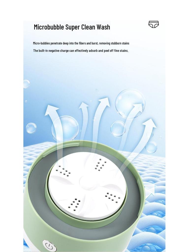 Портативная мини-автоматическая стиральная машина для нижнего белья и носков с беспроводной зарядкой