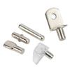 160pcs 6 Styles RV Shelf Pins Kit Nickel Shelf Support Pegs Cylindrical Pins Holder L Shaped Bracket for Cabinets