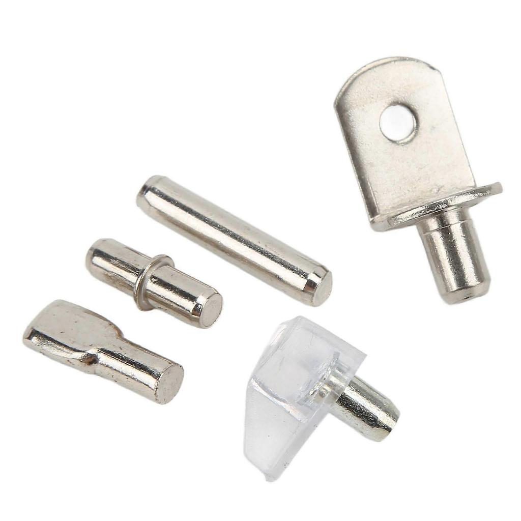 160pcs 6 Styles RV Shelf Pins Kit Nickel Shelf Support Pegs Cylindrical Pins Holder L Shaped Bracket for Cabinets
