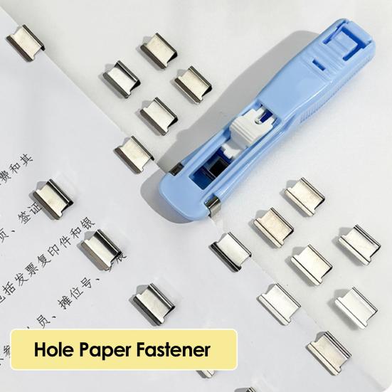 Yousheng Paper Clip Pusher Set, No Hole Punching Clip Dispenser, Lightweight PC Plastic Shell Multiple Colors Office School