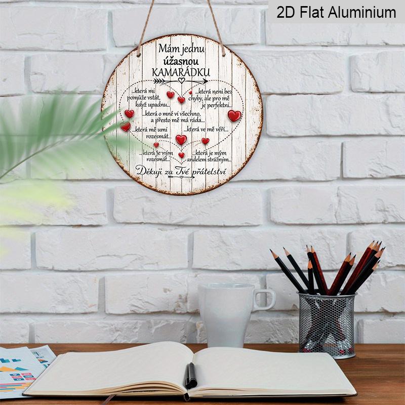2D Flat, 1pc Round Aluminum Metal Sign, Vintage Plaque about "I Have a Great Friend", "Best Friend'S Birthday Gift" Decor Sign, Suitable for Living