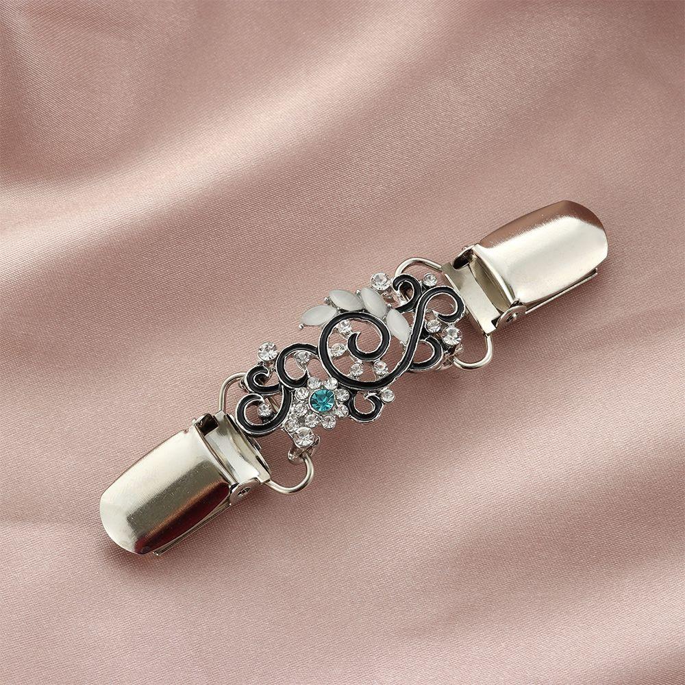Trendy Winter Retro Crystal Sweater Blouse Pin Duck Clip Clasps Shawl Brooch Cardigan Clip