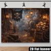 2D flat background cloth (only the background cloth), skeleton pirate ship cabin background cloth, skeleton bannerzyc