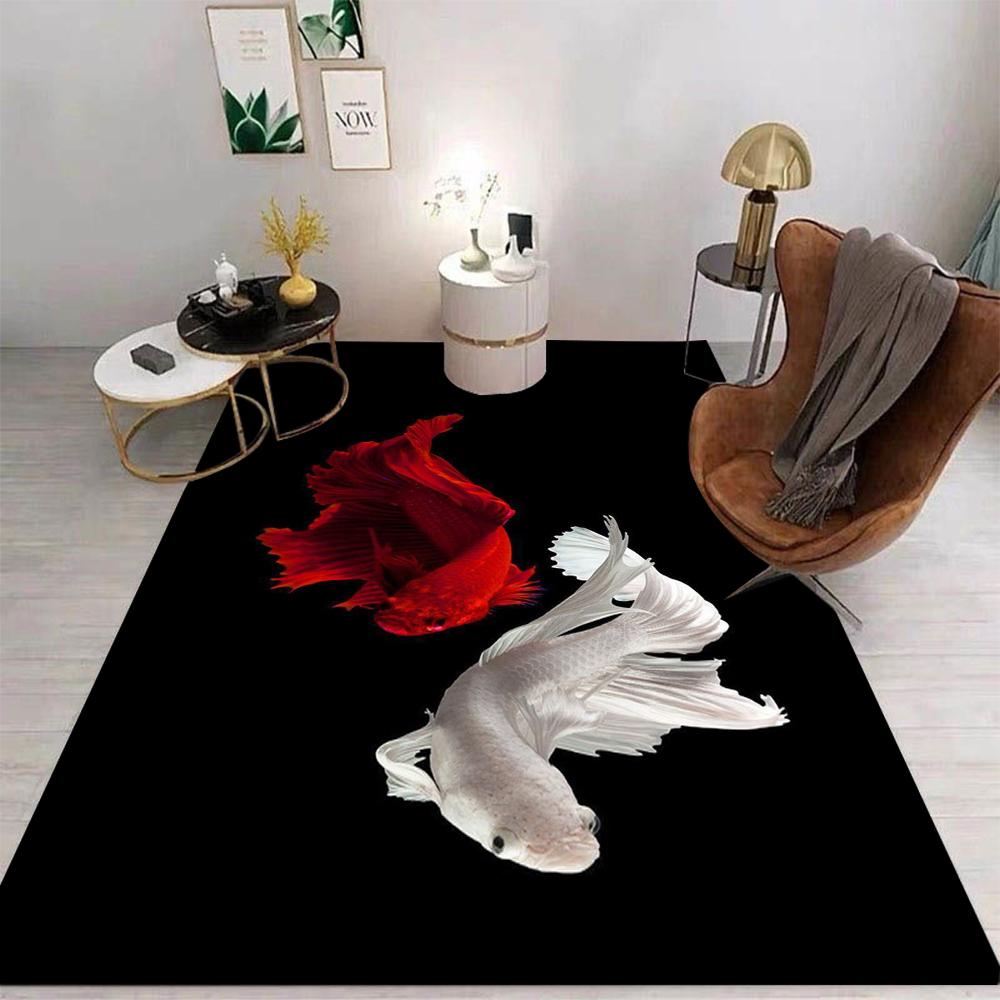  fish Carpet Cartoon Living Room Bedroom Kitchen Sofa Table Balcony Rug Non-slip Washable Mat Exquisite Home Ornaments