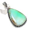Chrysoprase Gemstone Handmade 925 Sterling Silver Jewelry Pendant 2.25" e8U10