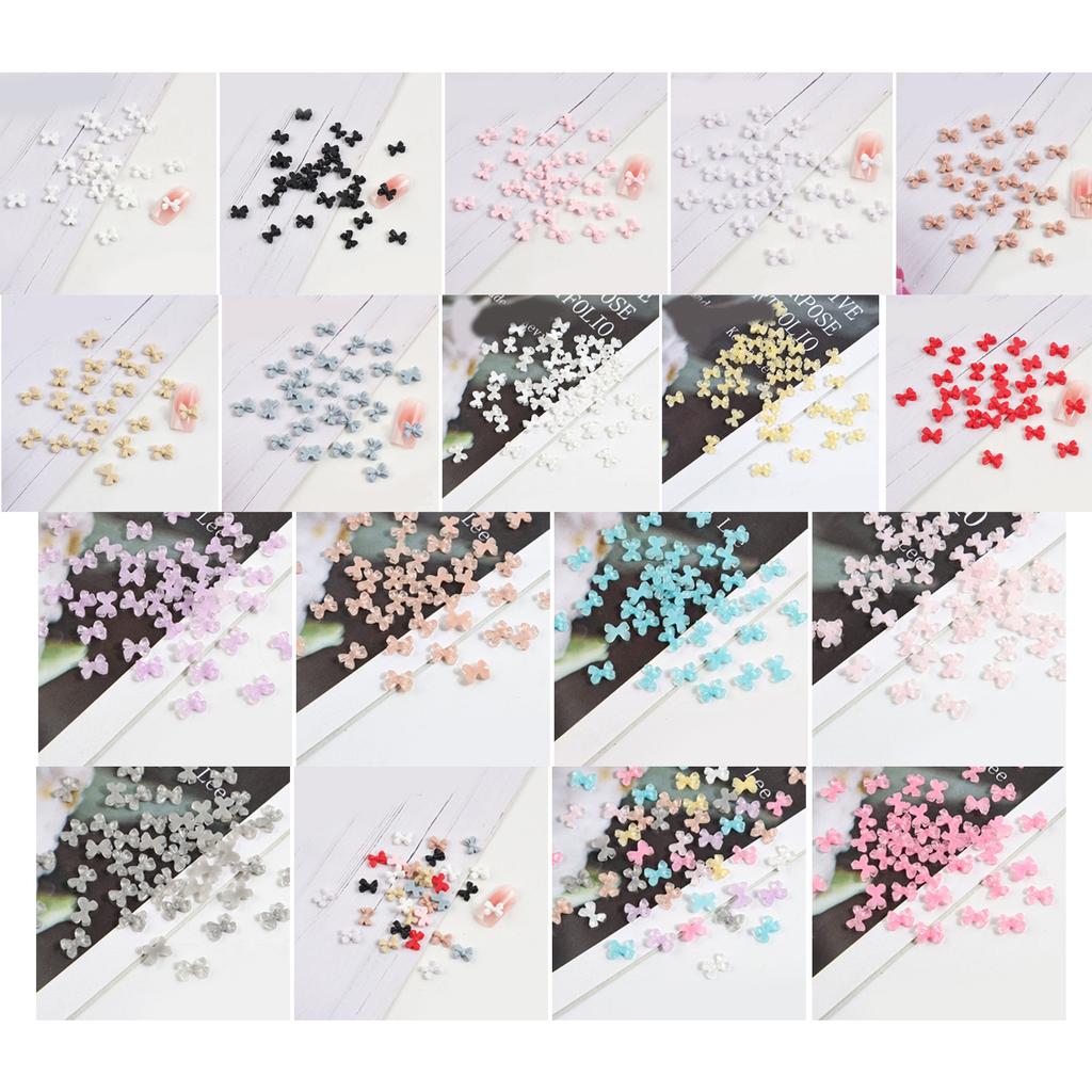Simple Bowknot Nail Charms 3D Resin Ribbon Bows Manicure Accessories DIY Crafts Supplies Resin Bows Nail Decorations