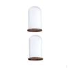2Pcs 12x20cm Clear Cloche Bell Jar Tabletop Centerpiece Dome F