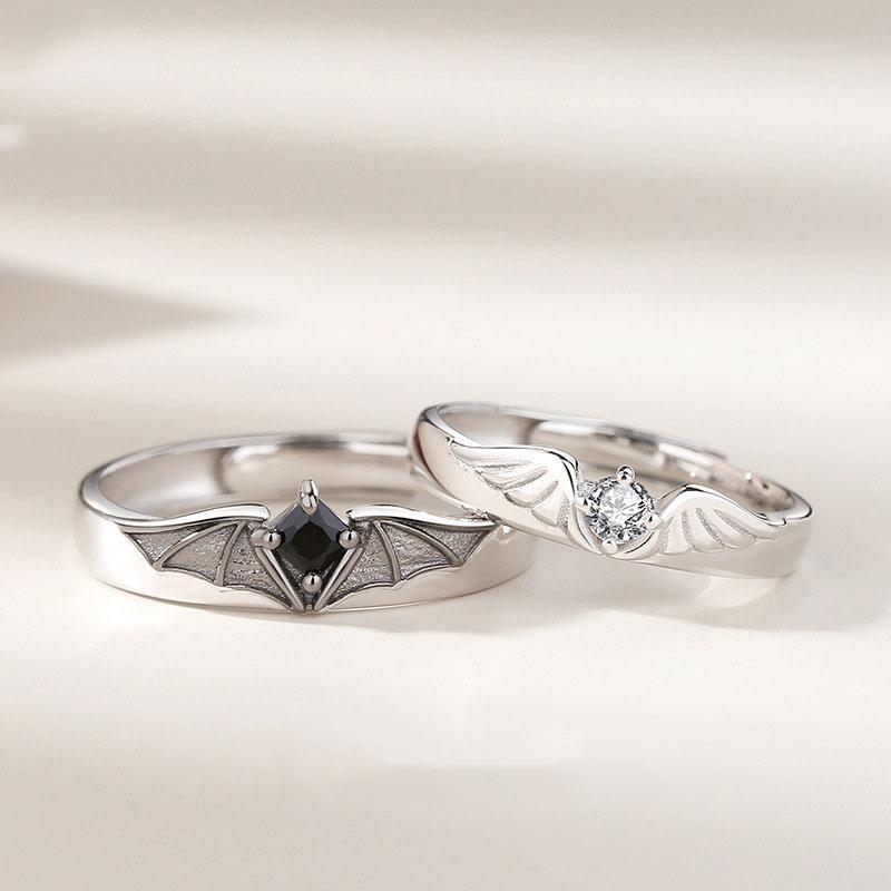 New Simple Couple Rings Silver Color Sun Moon Adjustable Open Ring For Women Men Wedding Fashion Jewelry Gifts