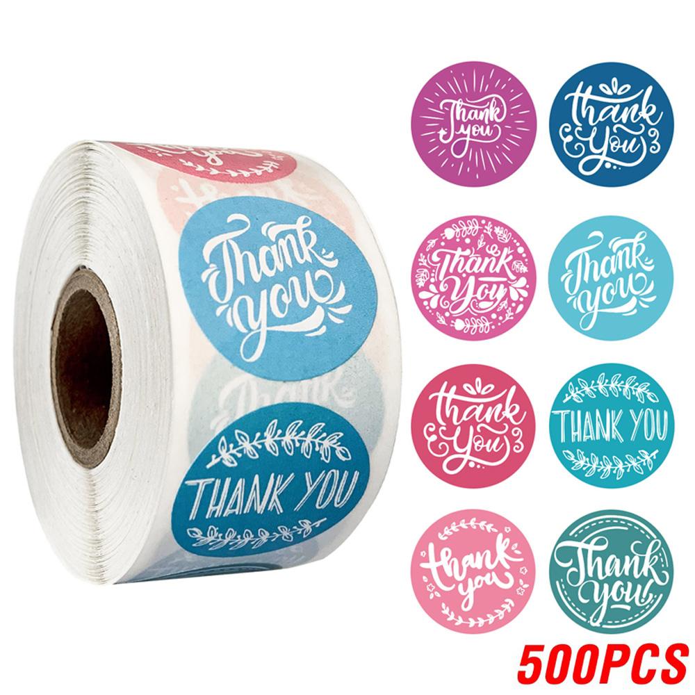 100-500 Pcs Thank You Stickers Adorable Pink Gold Labels for Small Business or Wedding Gift Decor Sticker Stationery Supplies