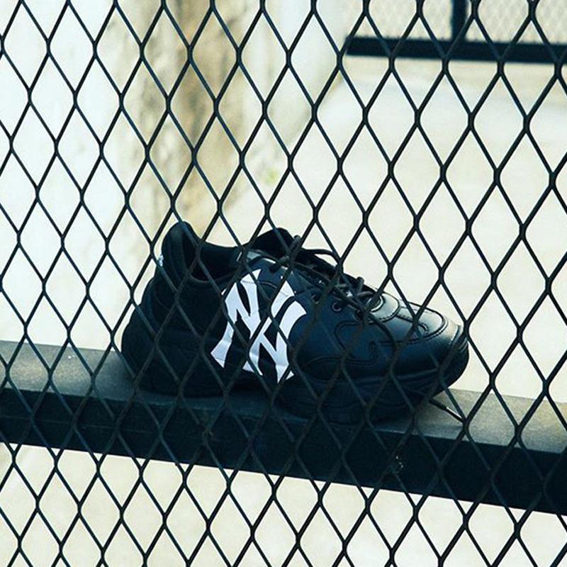 MLB Big Ball Chunky Synthetic Leather Retro Print Height Increasing Low Top Dad Shoes Unisex sneakers Black White 3ASHC101N-50BKS