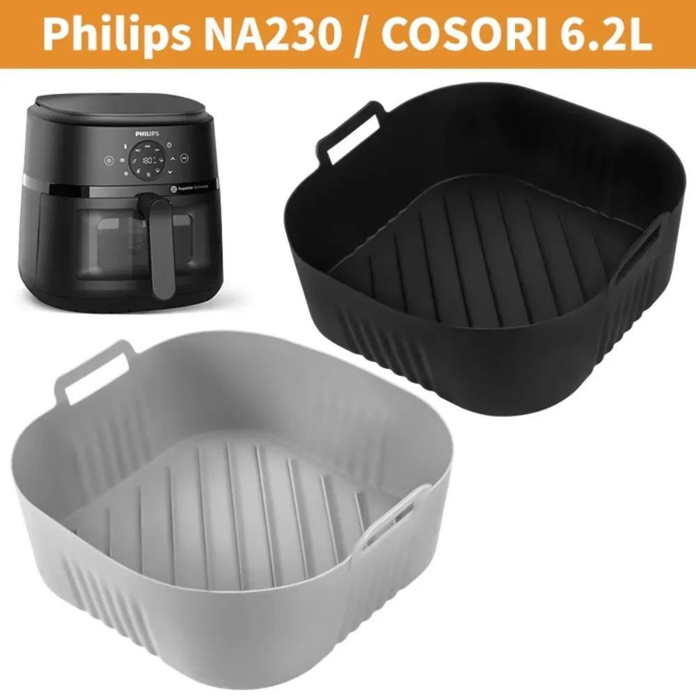Silicone Air Fryer Mold Oil Filter Strip for PhilipsNA230 COSORI6.2L Non-Stick Reusable Baking Pan Grill Mat Easy Clean