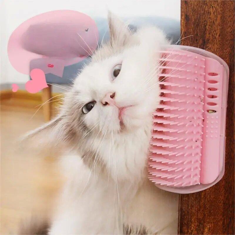 Durable Space-saving Design Pet Grooming Brush Wall Corner Pet Supplies Cat Massage Brush Rubbing Suitable Cat Scratching Device Supply