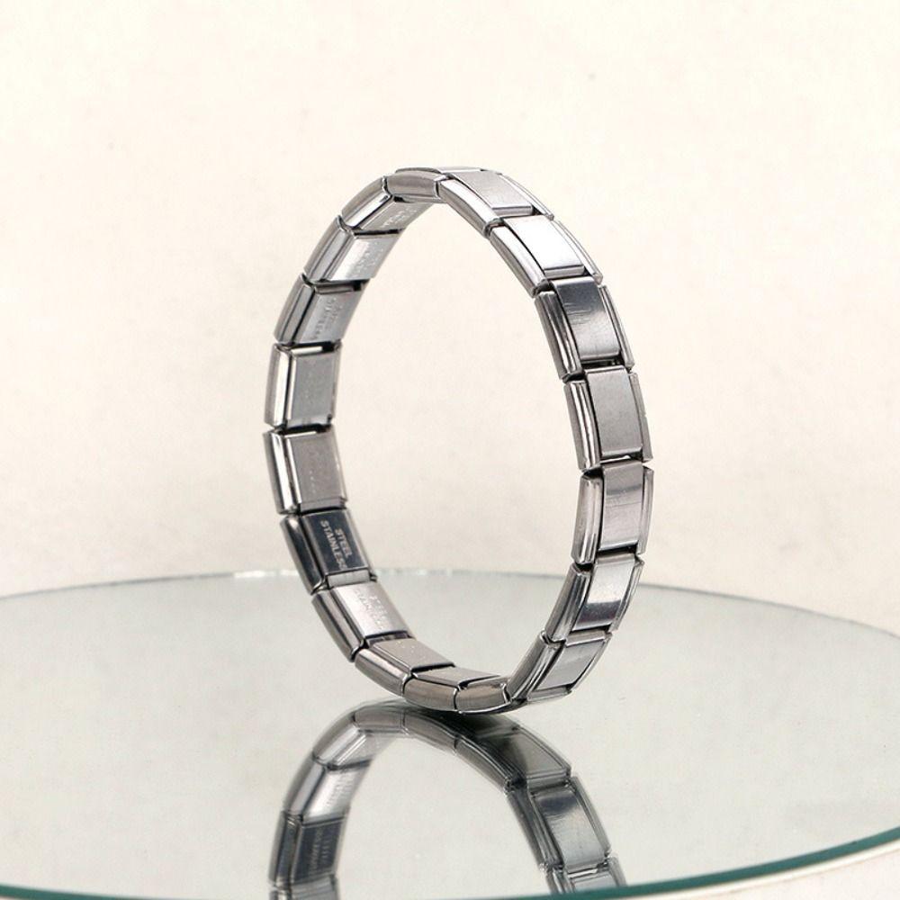 Эластичный итальянский стартовый браслет-шарм, ювелирное изделие, мужской браслет-манжета, простой браслет из нержавеющей стали, отпуск