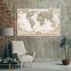 World Map-Countries with Cities,Large Poster Prints Wall Home Office Art Decor Hanging Picture Unframed Travel Supplies
