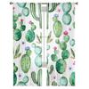 Кактус акварельные цветы зеленые роскошные тюлевые шторы современная гостиная кухня шифоновая занавеска для спальни прозрачная занавеска с балдахином