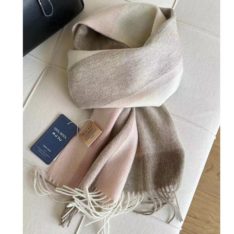 100% Wool Australian Pure Wool Plaid Scarf Winter Versatile Warm Couple Scarf