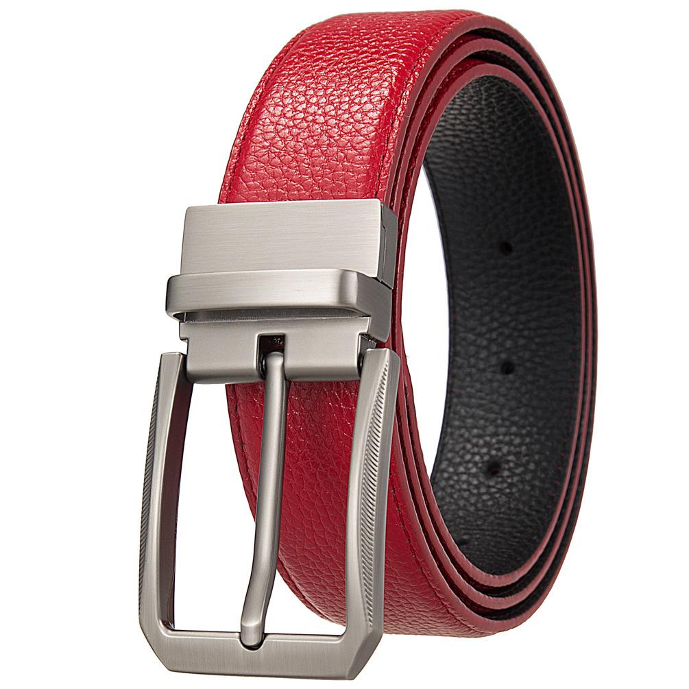 1 шт. Модный и модный перфорированный ремень, ремень из коровьей кожи первого слоя, мужской ремень с пряжкой Qin Ly35-35938-5