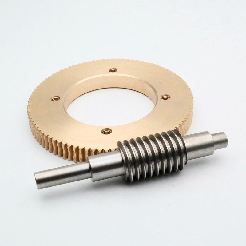 1:90 1M 90T Stainless Steel Worm Wheel Gear Wear-resistant Large Reduction Ratio Copper Worm Gear Set
