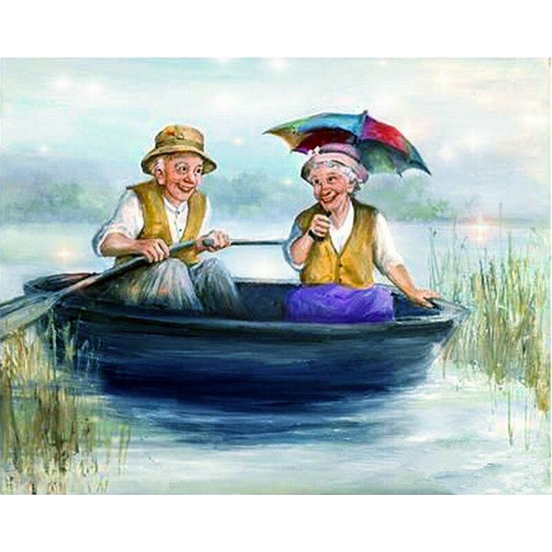 DIY 5D Diamond Painting Old Couple Full Round Drill Mosaic Diamond Embroidery Rhinestone Cross Stitch Sweet Home Old Man Decor