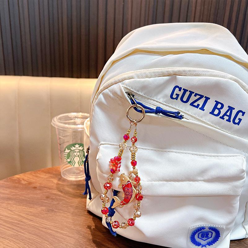 Брелок для телефона с вышивкой в виде рыбы кои - Изысканный брелок-аксессуар в виде лошади