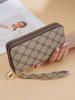 Women's Large Capacity Vintage Monogram Clutch: 2025 Double Zipper Long Wallet & Handheld Phone Bag
