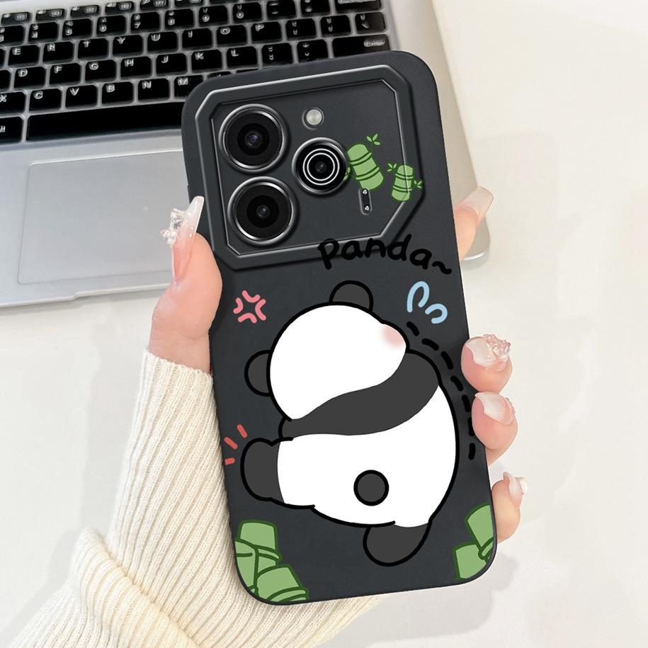 For Tecno Pova 6 Pro 5G 2024 Case LI9 Camera Lens Protective Cover Cute Panda Cartoon Soft Bumper For Tecno Pova 6 Pova6 5G Capa