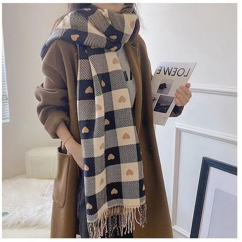New Winter Scarf Cashmere Brand Women Shawl Luxury Plaid Thick Warm Pashmina Wrap Hijab Foulard Bufanda Female Stoles