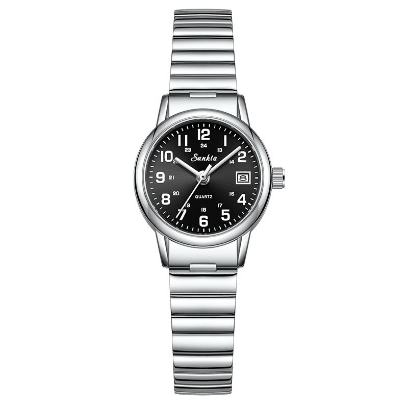 SUNKTA Watch Women New Fashion Luxury Stainless Steel Wristwatch Bracelet Simple Golden Waterproof Luminous Ladies Watches