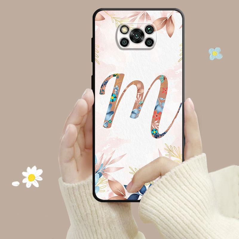 Цветочный узор в виде листьев и букв для Xiaomi Poco X3 Nfc X4pro X5 M3 для Mi 12 13 11 10 10t 8 Note10 Lite 11ultra 11t Pro F1 чехол