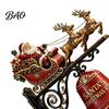 Decorative Doorbell for Christmas Bell Wall Hanging Decoration, Santa Sleigh Reindeer Ornament, Large Traditional Seasonal Clock Porch Door Fireplace