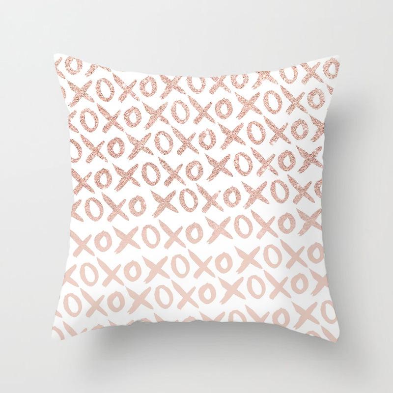 Popular Pink Marble Geometric Series Pillowcases, Home Fabric Sofa Cushion Covers