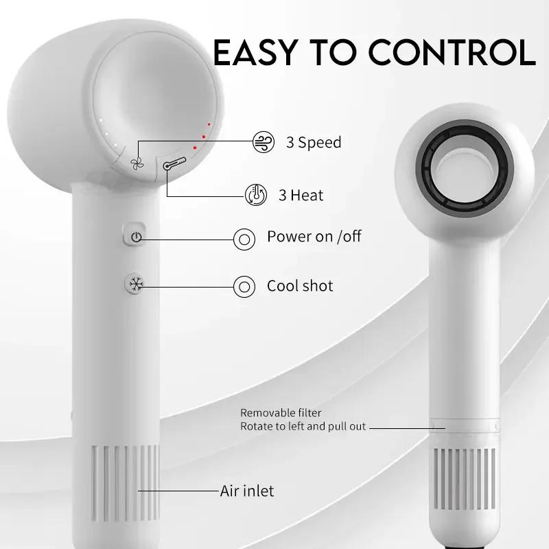 Мощный фен Отрицательные ионы Профессиональный салонный набор для сушки 110000 об/мин Бесщеточный двигатель Высокоскоростной фен Сильный ветер
