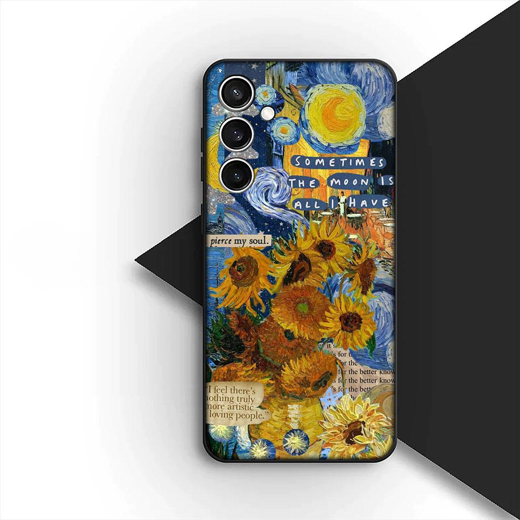 Чехол для телефона для Samsung Galaxy S22 S21 S20 FE Ultra Plus A07 A17 A15 A16 A25 A57 A37 Корпус Чехол Звездная ночь Ван Гог Небо Искусство