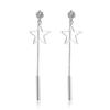 Tassel Exaggerated Earline Medium and Long Ear Jewelry, Sweet Temperament Silver-plated Personalized Pentagram Earrings.