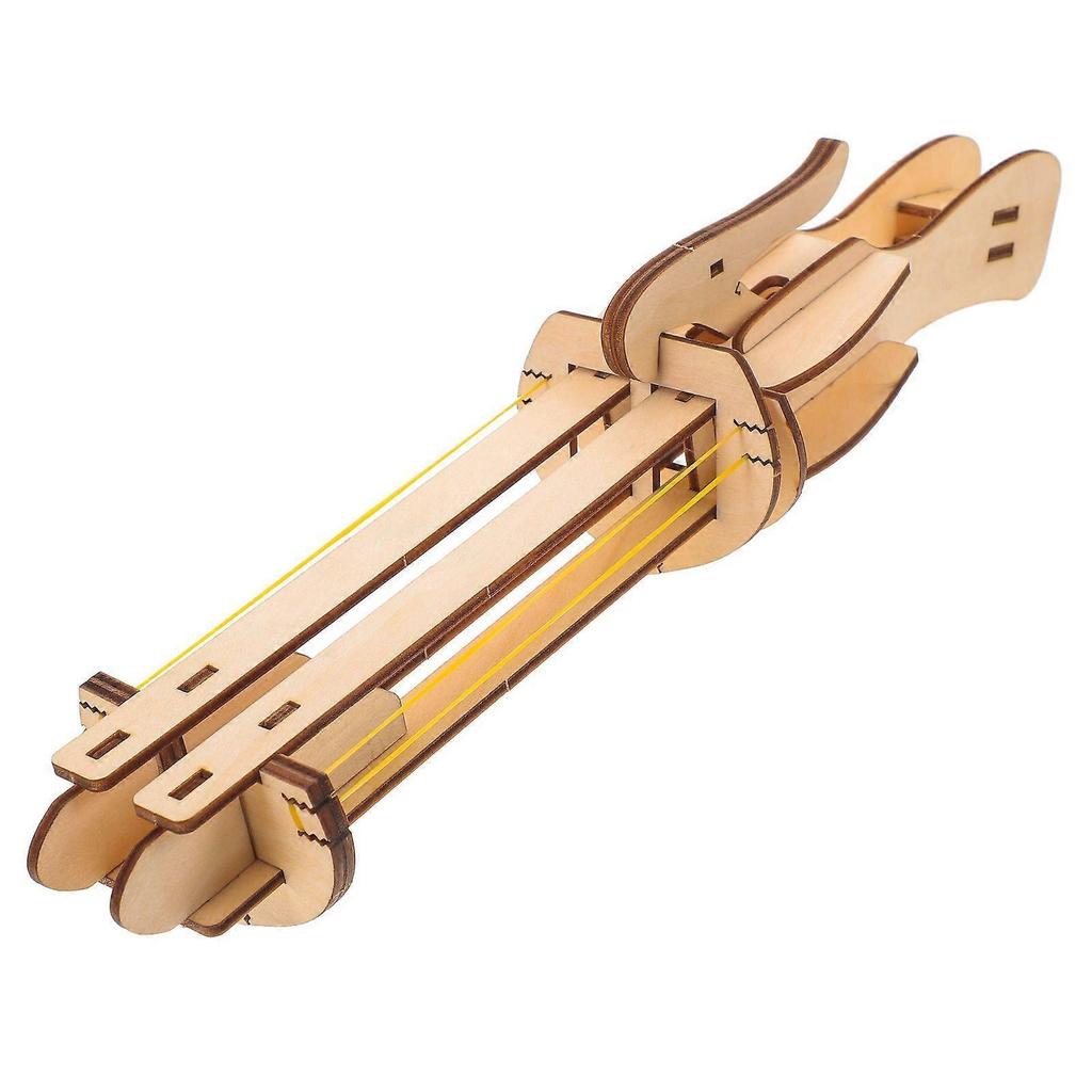 1 Set of Assembly Paper Plane Launcher Kids DIY Toy Simulated Launcher Model Toy DIY Wooden Plaything