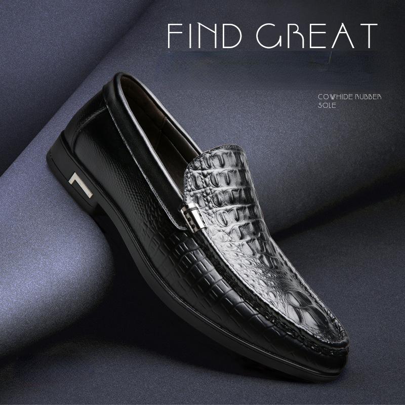 Новая повседневная обувь с принтом аллигатора для мужчин, модная, новая дизайнерская, черная кожаная обувь для вождения, мужские лоферы на весну-осень