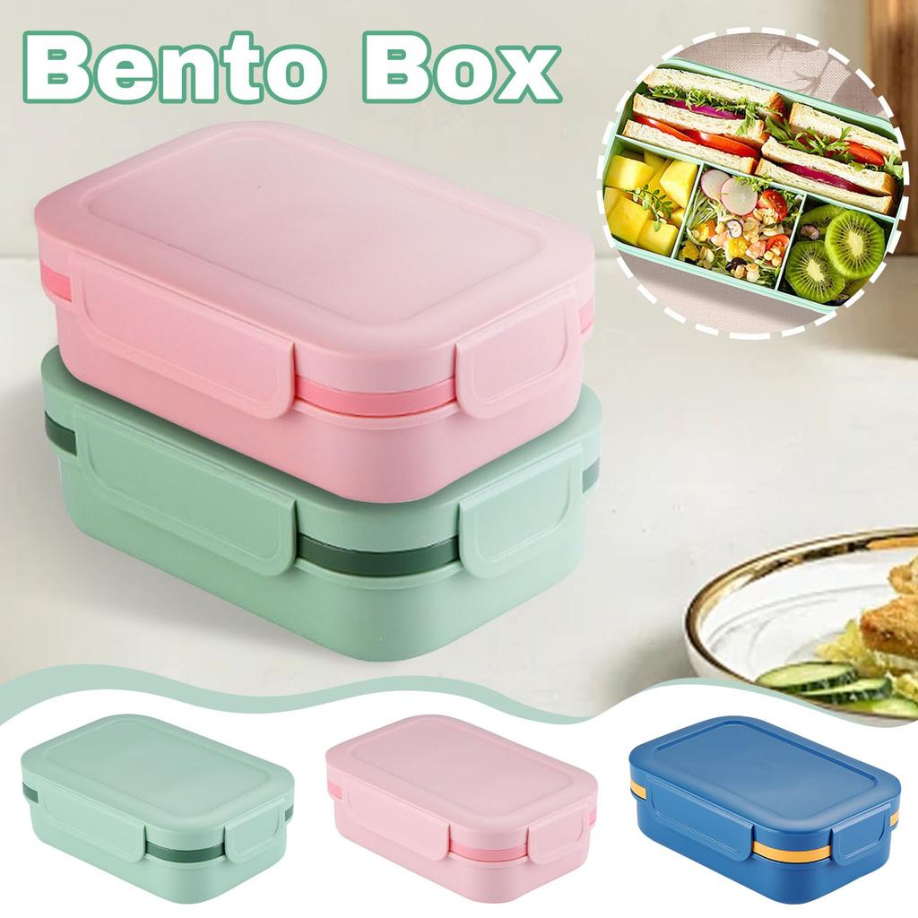 Ланч-бокс бенто для детей, большой бенто-бокс с защитой от протекания, с контейнером для хранения еды и столовыми приборами, для детей, обратно в школу