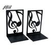 Music Bookend 1 Pair Metal Book Ends, Piano Musical Notes Decorative for Shelves, Heavy Bookends Duty Holder Stand, Non-skid Support Stopper