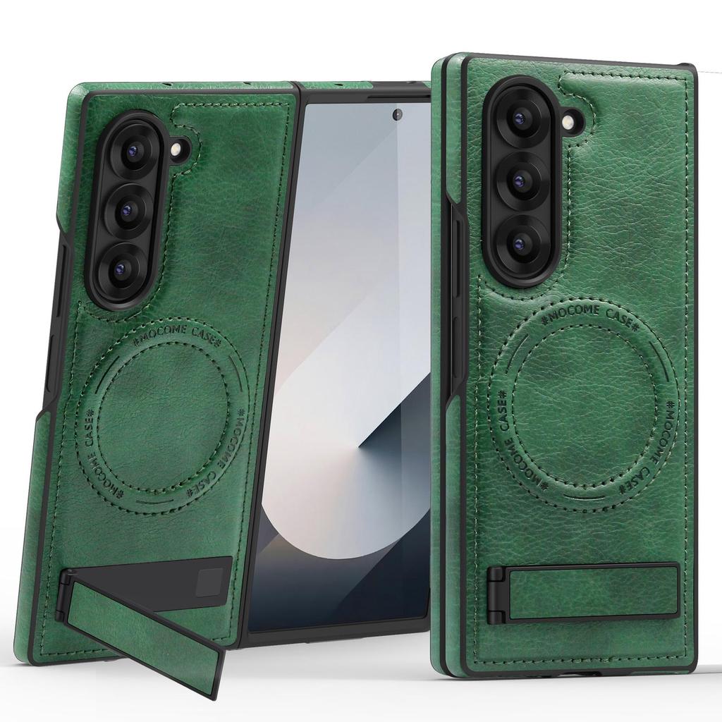 Кожаный чехол-подставка с магнитом Crystal Shield для Samsung Z Fold7 - Полное покрытие, Защита от падений