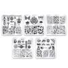 1 PC  Nail Art Templates Stamping Plate Design Flower Butterfly Glass Temperature Lace Stamp Templates Plates Image Decor